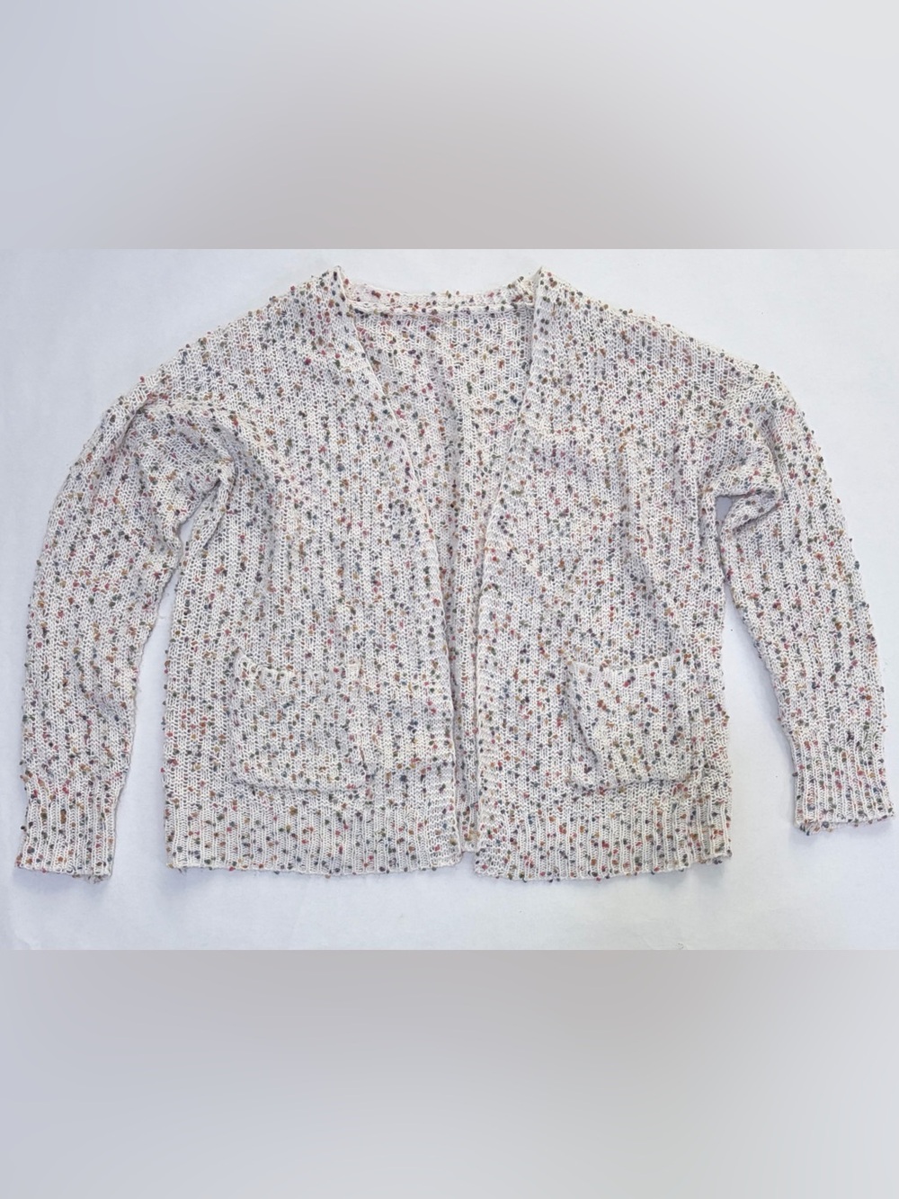 Confetti Open-Front Knit Cardigan